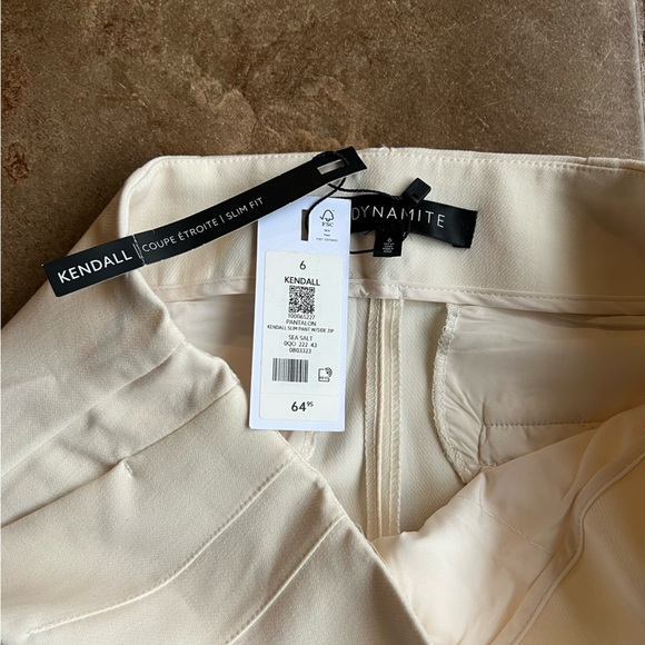 New Dynamite Kendall Slim Fit White Pants - Picture 3 of 7